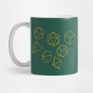 Geometric Dice Pattern in Mustard Mug